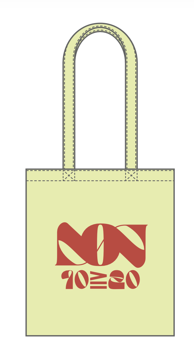 【FC先行】のん10≧20ロゴトートバッグ（PINK／CREAM YELLOW）
